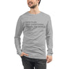 Image of NEW PLAN. TRAVEL THE WORLD.  Unisex Long Sleeve Tee - Travel Becomes Me